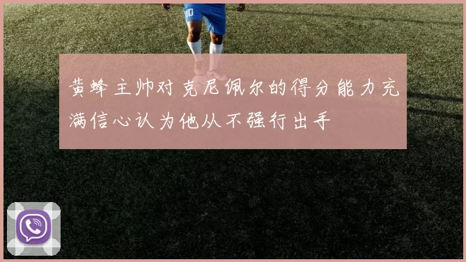 黄蜂主帅对克尼佩尔的得分能力充满信心认为他从不强行出手