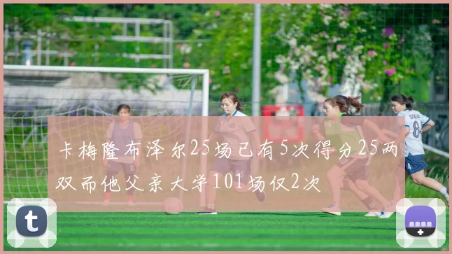 卡梅隆布泽尔25场已有5次得分25两双而他父亲大学101场仅2次